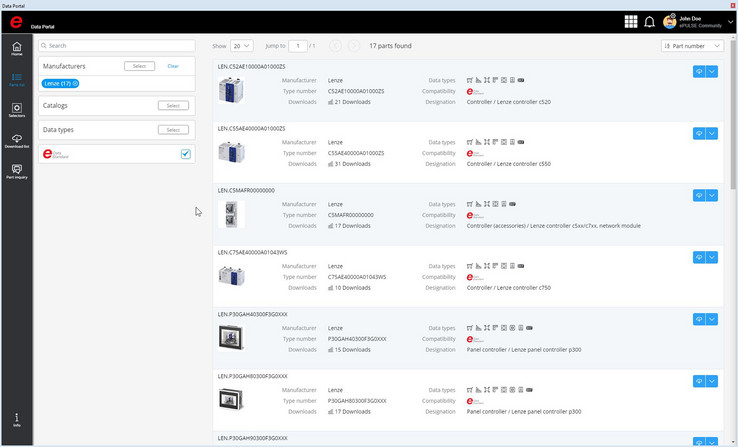 A Lenze integrou dados de componentes no EPLAN Data Portal, alguns dos quais já respeitam o novo EPLAN Data Standard.