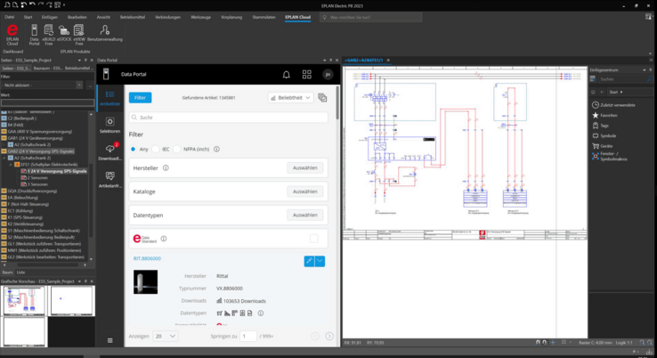 O novo EPLAN Data Portal - integrado no EPLAN Cloud.